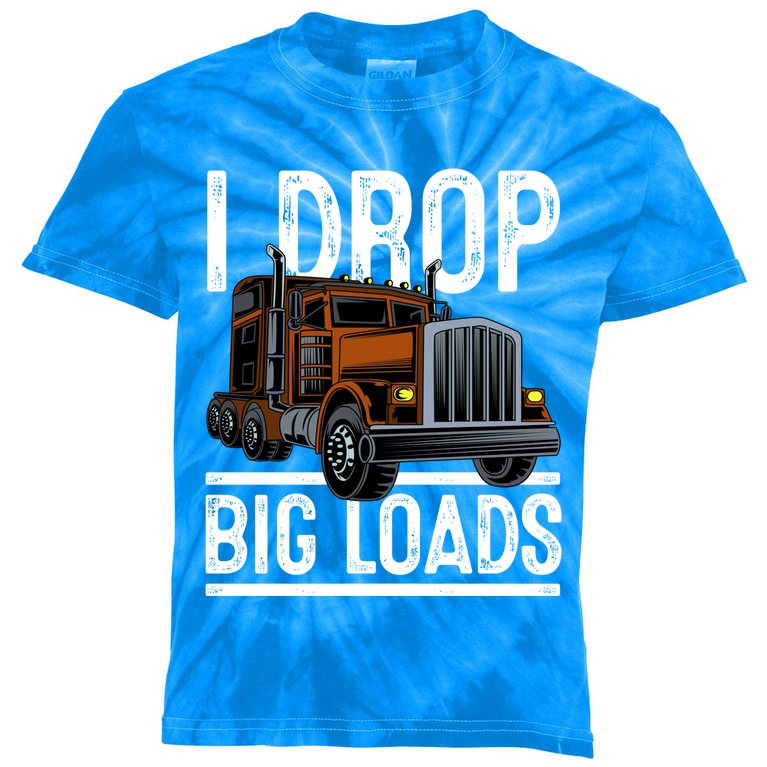 Truck Trucker Funny Gift Kids Tie-Dye T-Shirt