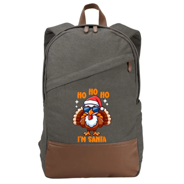 Thanksgiving Turkey Funny Fake Santa Thanksgiving Turkey Day Cotton Canvas Backpack