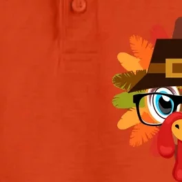 Thanksgiving Turkey Face Pilgrims Hat Glasses Tail Feathers Gift Dry Zone Grid Performance Polo