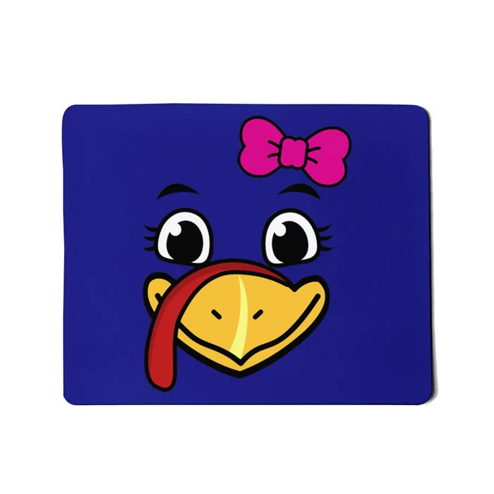 Thanksgiving Turkey Face Funny Pink Bow Cute Cool Gift Mousepad