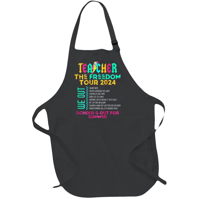 Teacher The Freedom Summer Last Day Of School Full-Length Apron With Pocket