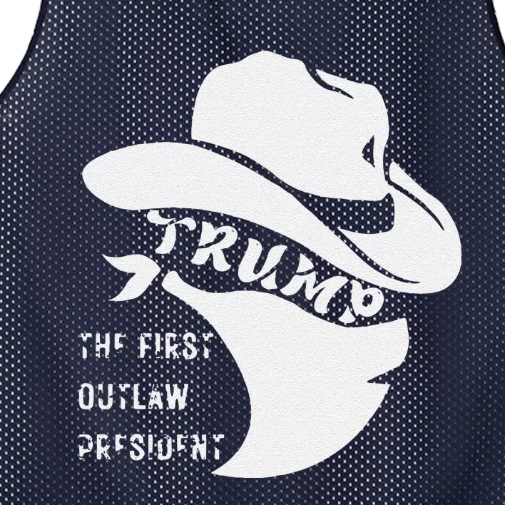 Trump The First Outlaw President Mesh Reversible Basketball Jersey Tank