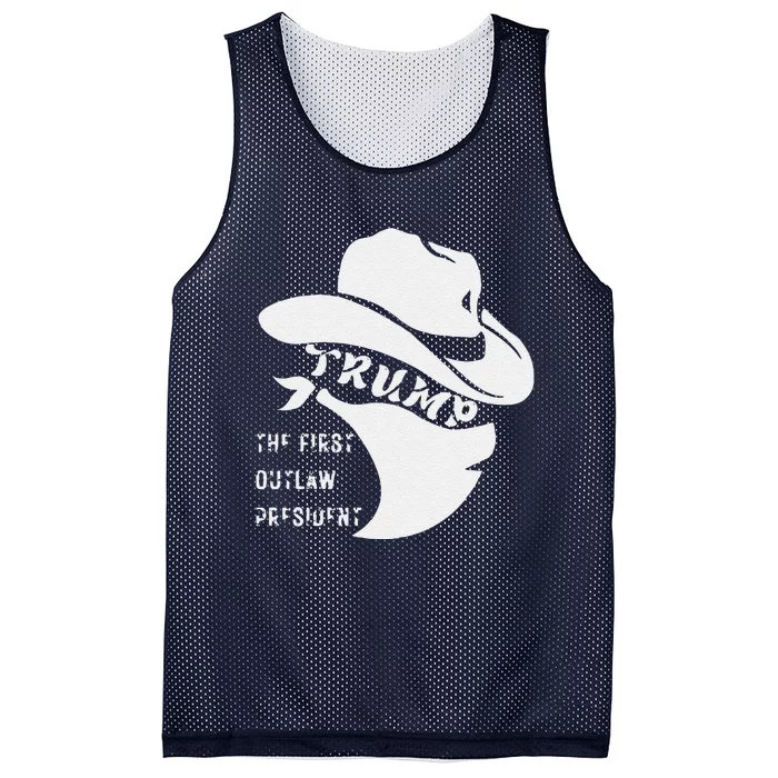 Trump The First Outlaw President Mesh Reversible Basketball Jersey Tank