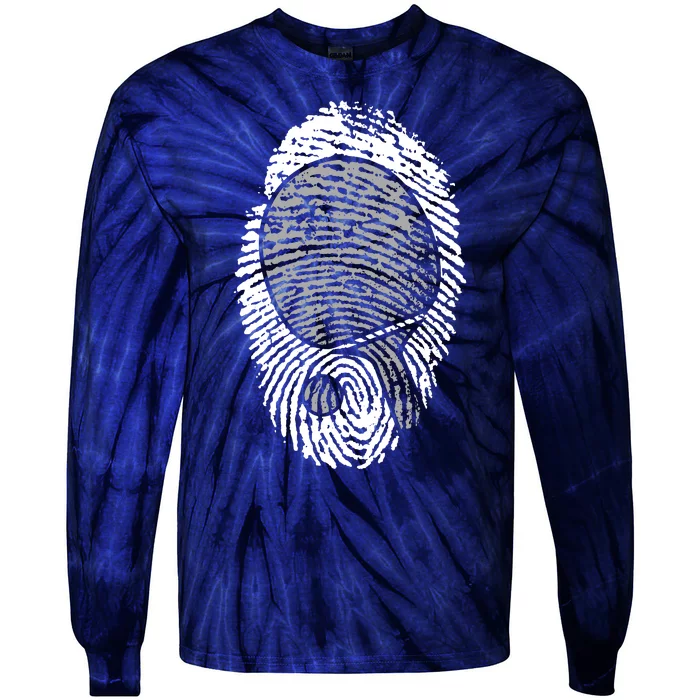 Table Tennis Fingerprint Ping Pong Table Tennis Player Tie-Dye Long Sleeve Shirt