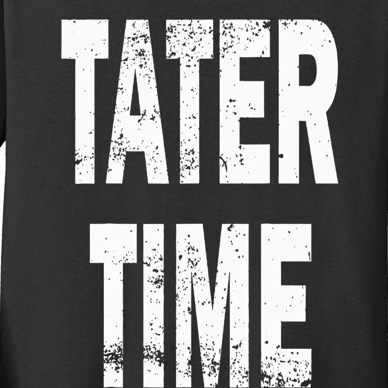 TATER TIME Funny Thanksgiving Dinner Kids Long Sleeve Shirt