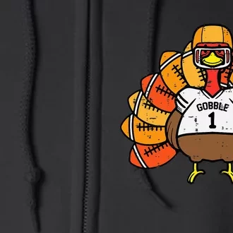 Thanksgiving Turkey Football Fun Festive Full Zip Hoodie