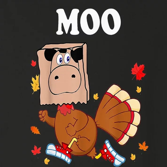 Thanksgiving Turkey Funny Fake Cow Moo Thanksgiving Turkey Toddler Long Sleeve Shirt