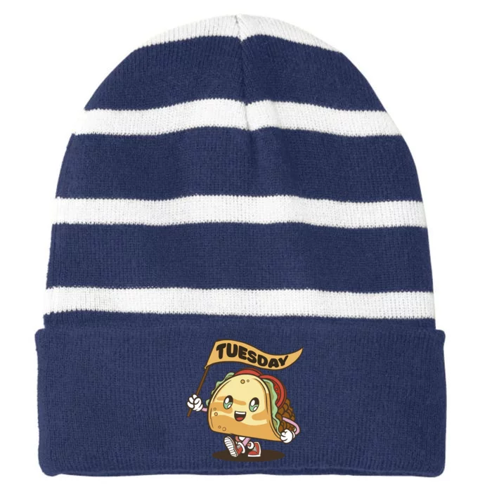 Taco Tuesday Festive Striped Beanie with Solid Band