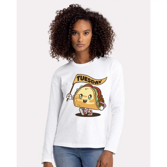 Taco Tuesday Festive Womens Cotton Relaxed Long Sleeve T-Shirt