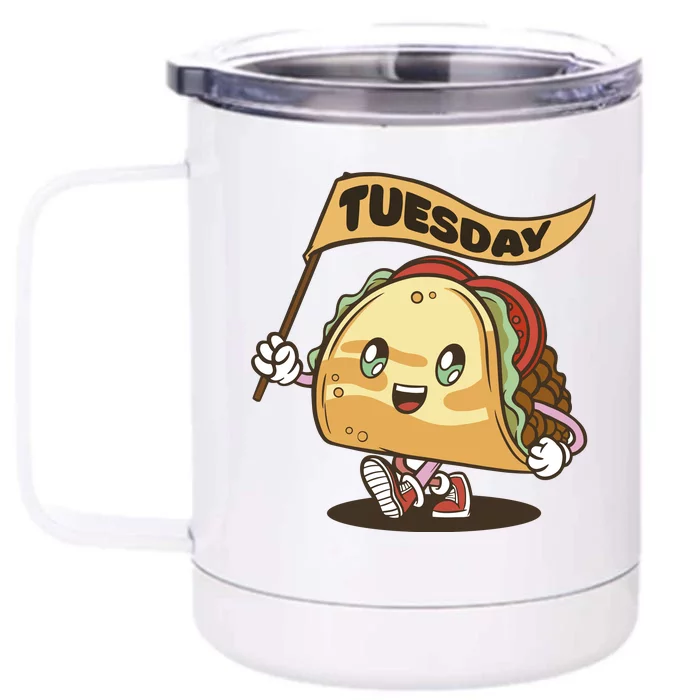 Taco Tuesday Festive Front & Back 12oz Stainless Steel Tumbler Cup