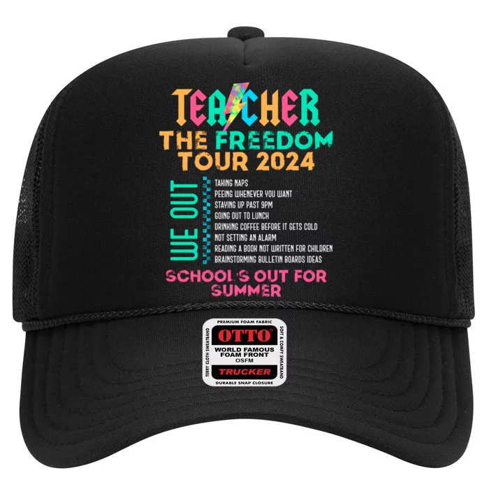 Teacher The Freedom Teacher Life 2024 High Crown Mesh Trucker Hat