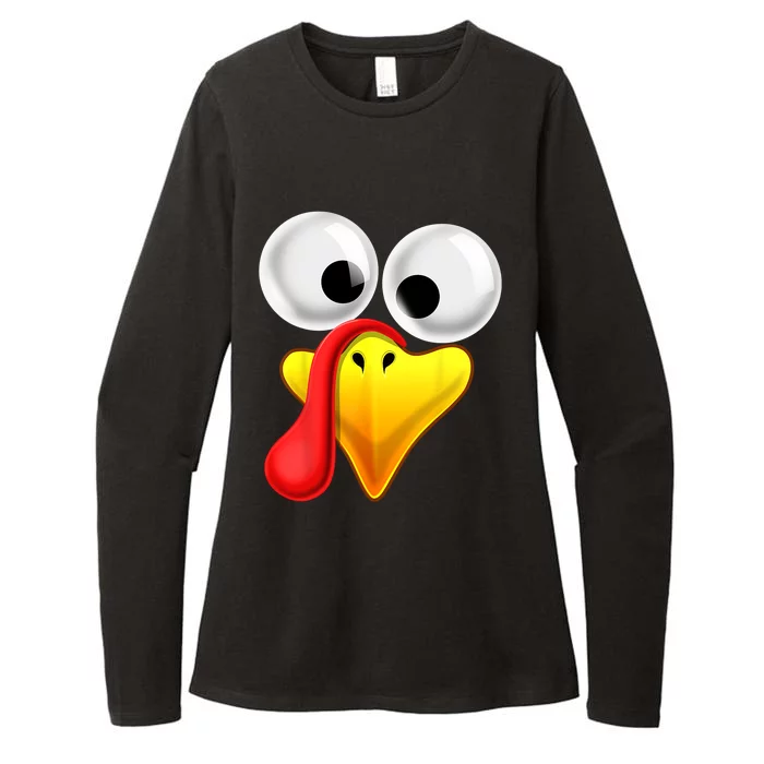 Thanksgiving Turkey Face Matching Family Costume Gift Gift Womens CVC Long Sleeve Shirt