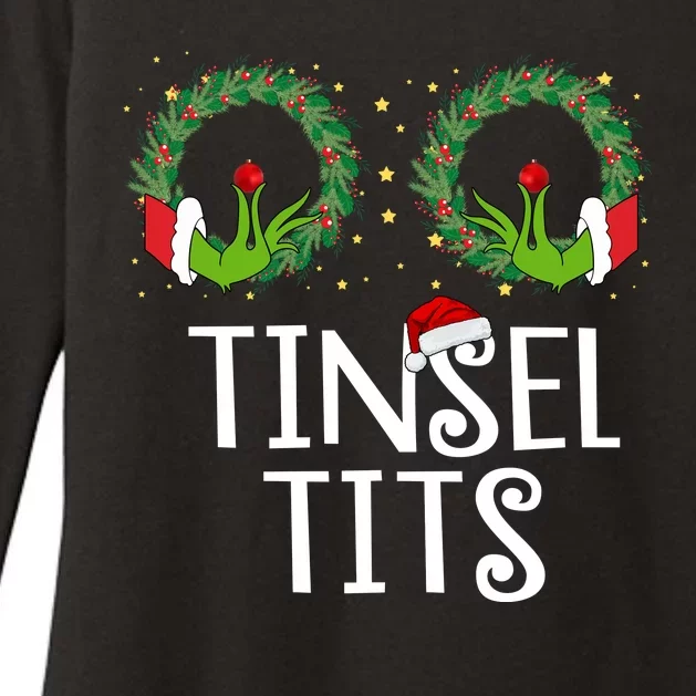 Tinsel Tits Funny Christmas Womens CVC Long Sleeve Shirt