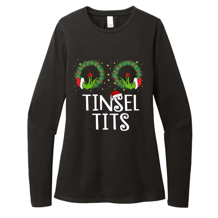 Tinsel Tits Funny Christmas Womens CVC Long Sleeve Shirt