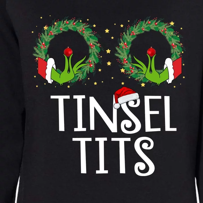 Tinsel Tits Funny Christmas Womens California Wash Sweatshirt