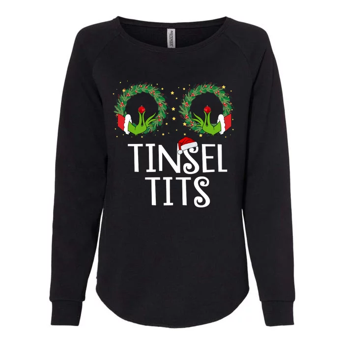 Tinsel Tits Funny Christmas Womens California Wash Sweatshirt