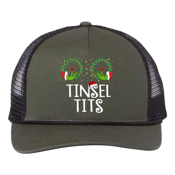 Tinsel Tits Funny Christmas Retro Rope Trucker Hat Cap