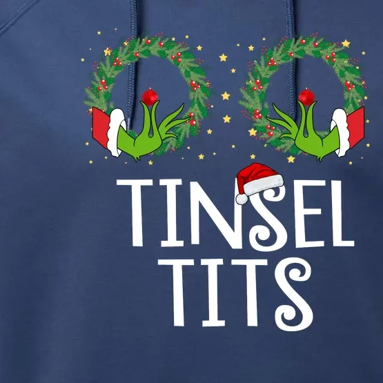 Tinsel Tits Funny Christmas Performance Fleece Hoodie