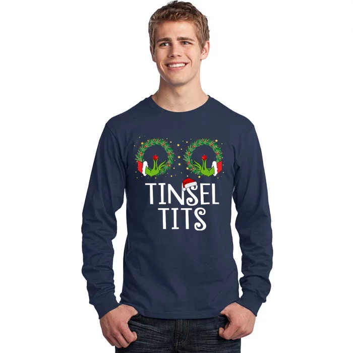 Tinsel Tits Funny Christmas Tall Long Sleeve T-Shirt