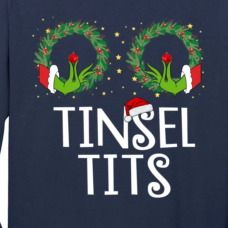 Tinsel Tits Funny Christmas Tall Long Sleeve T-Shirt