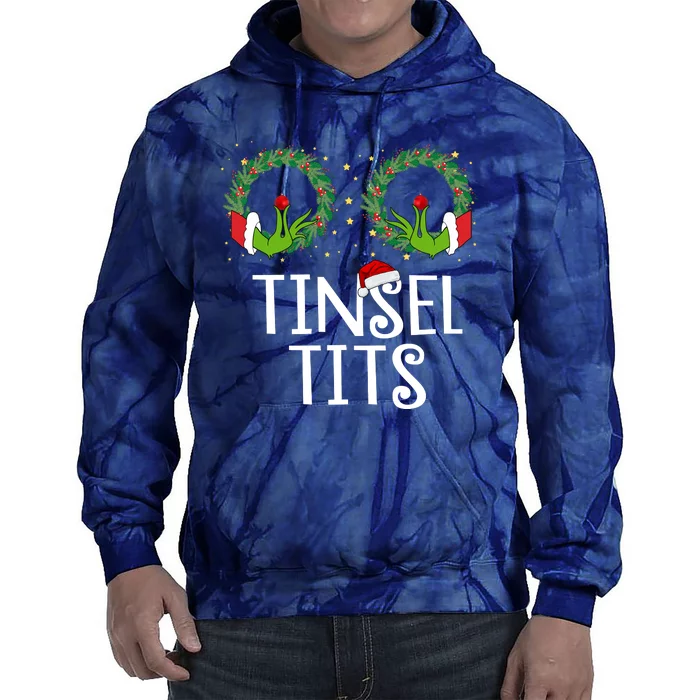 Tinsel Tits Funny Christmas Tie Dye Hoodie