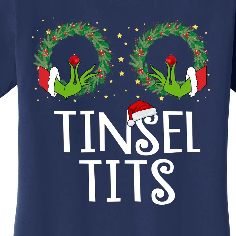 Tinsel Tits Funny Christmas Women's T-Shirt