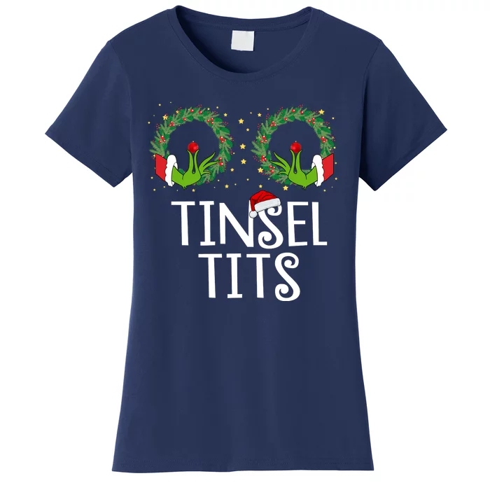 Tinsel Tits Funny Christmas Women's T-Shirt