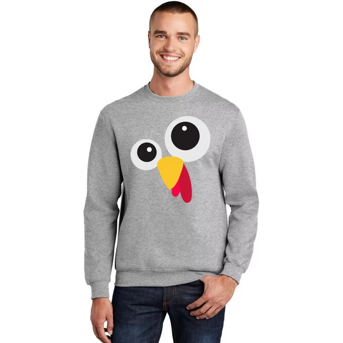 Thanksgiving Turkey Face Costume Set Tall Sweatshirt