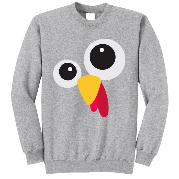 Thanksgiving Turkey Face Costume Set Tall Sweatshirt