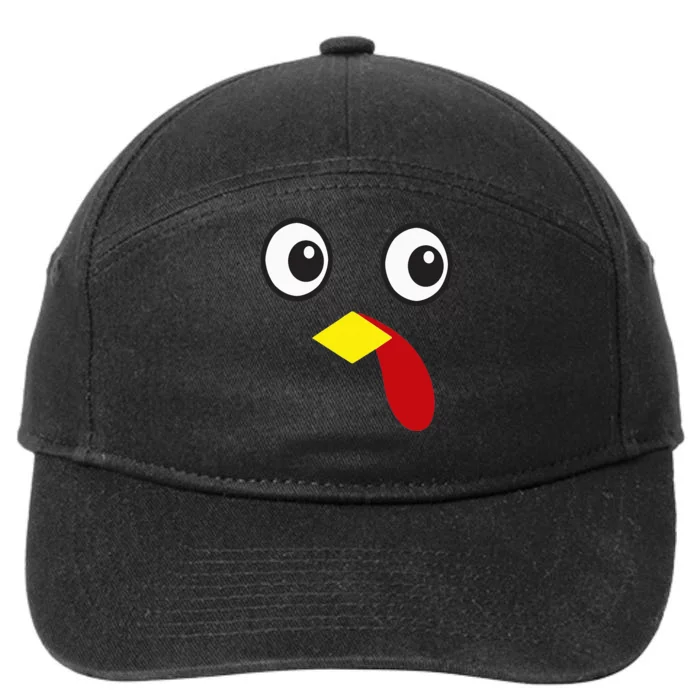 Thanksgiving Turkey Face Matching Family Costume Gifts 7-Panel Snapback Hat