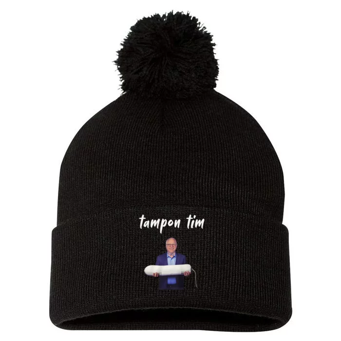 Tampon Tim Funny Tim Walz Joke Pom Pom 12in Knit Beanie