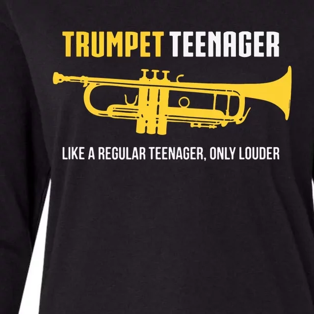 Trumpet Teenager Funny Cute Marching Band Gift Womens Cotton Relaxed Long Sleeve T-Shirt