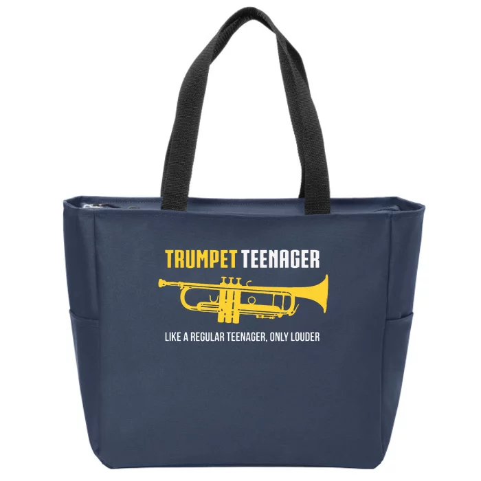 Trumpet Teenager Funny Cute Marching Band Gift Zip Tote Bag