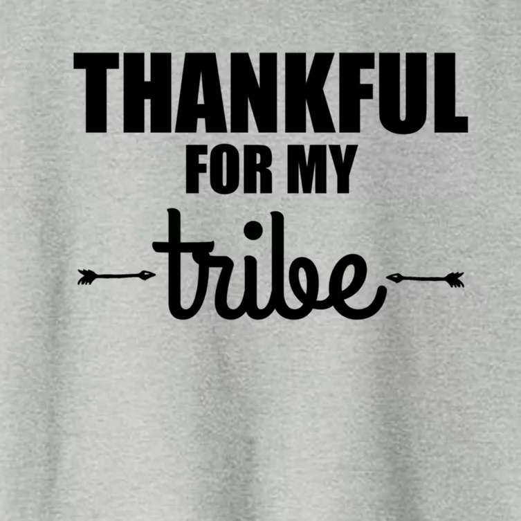 Turkey Tribe Funny Thanksgiving Family Thankful For My Tribe Meaningful Gift Women's Crop Top Tee