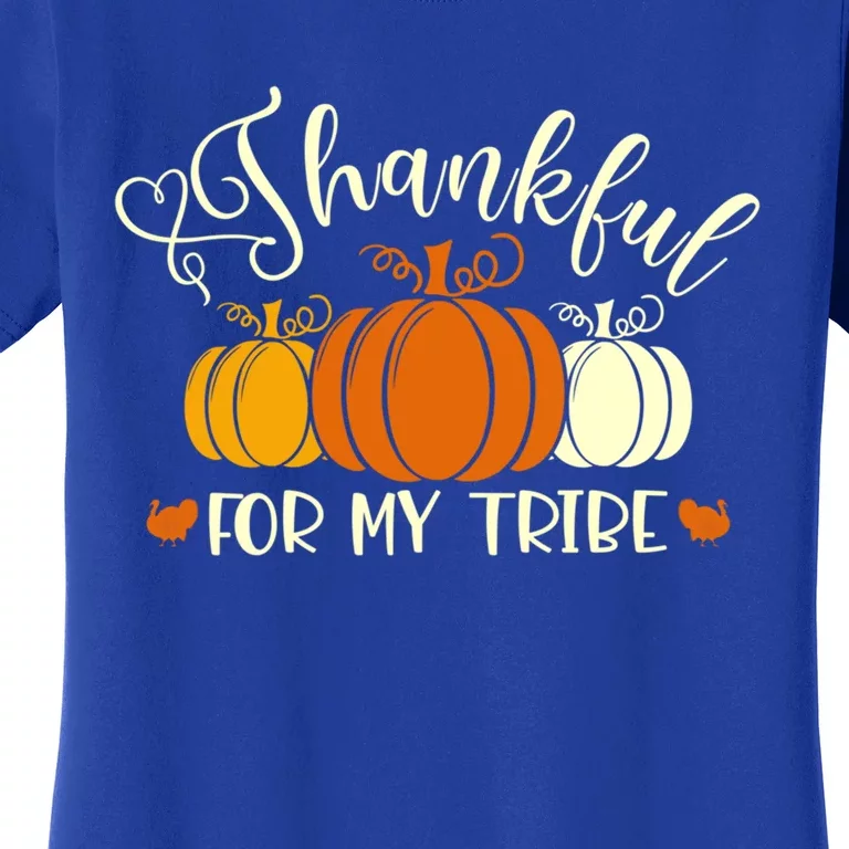 Thanksgiving Thankful For My Tribe Pumpkins Gift Women's T-Shirt