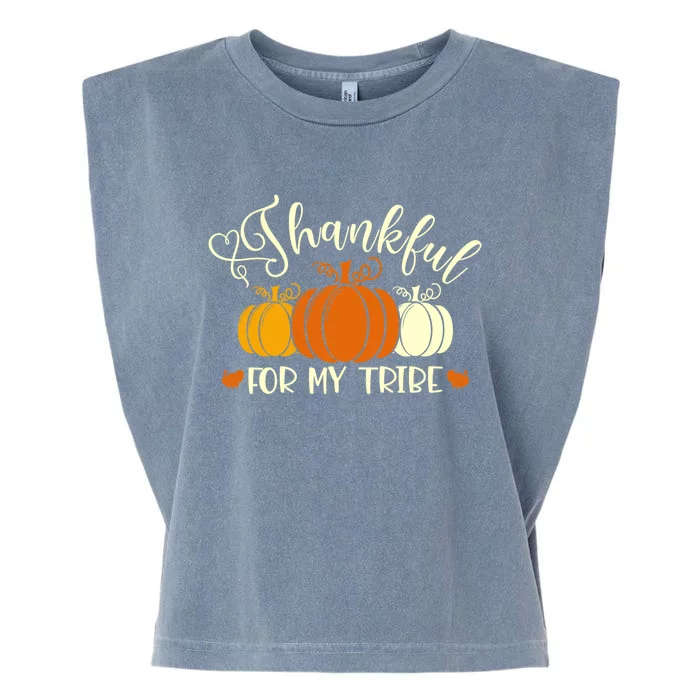 Thanksgiving Thankful For My Tribe Pumpkins Gift Garment-Dyed Women's Muscle Tee