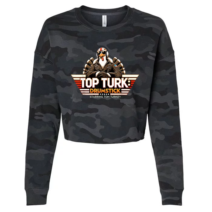 Top Turk: Funny Thanksgiving Cropped Pullover Crew