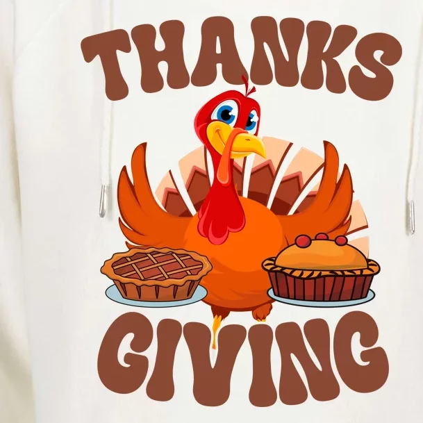 Thanksgiving Turkey Festive Holiday Womens Funnel Neck Pullover Hood