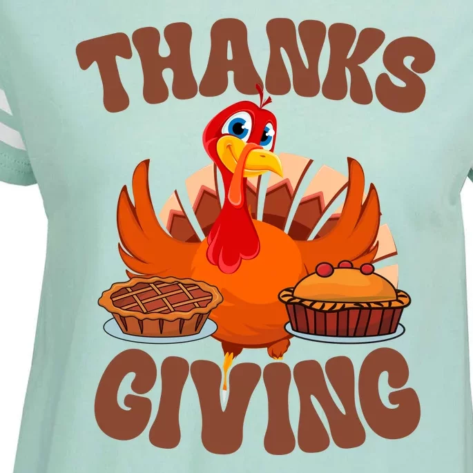 Thanksgiving Turkey Festive Holiday Enza Ladies Jersey Football T-Shirt