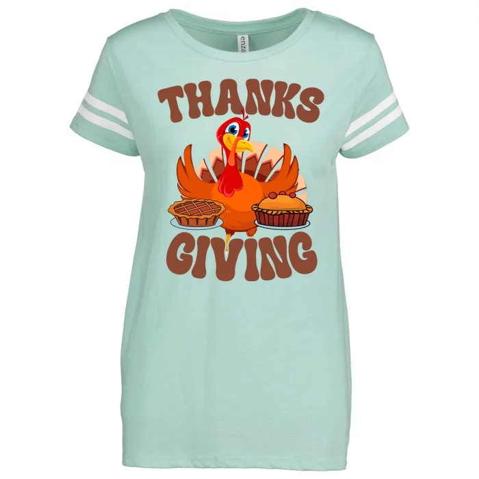 Thanksgiving Turkey Festive Holiday Enza Ladies Jersey Football T-Shirt