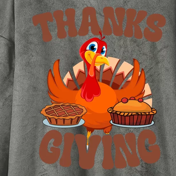 Thanksgiving Turkey Festive Holiday Hooded Wearable Blanket