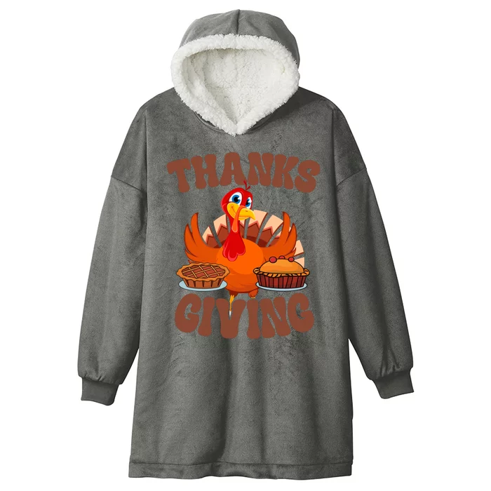 Thanksgiving Turkey Festive Holiday Hooded Wearable Blanket