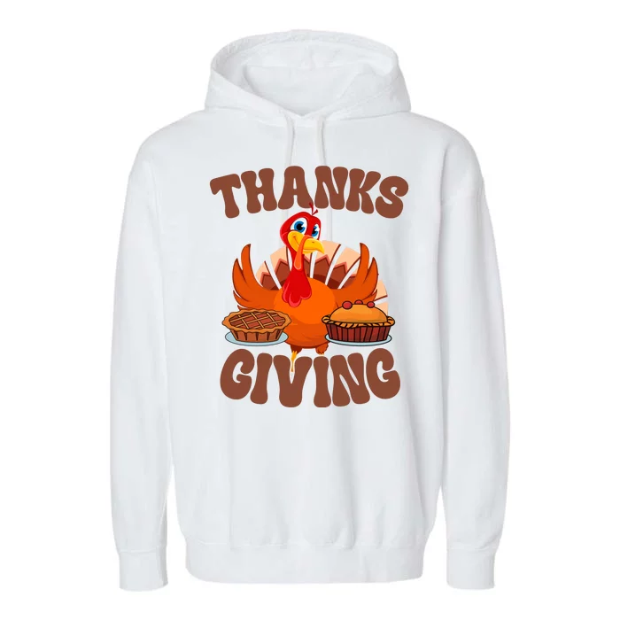 Thanksgiving Turkey Festive Holiday Garment-Dyed Fleece Hoodie