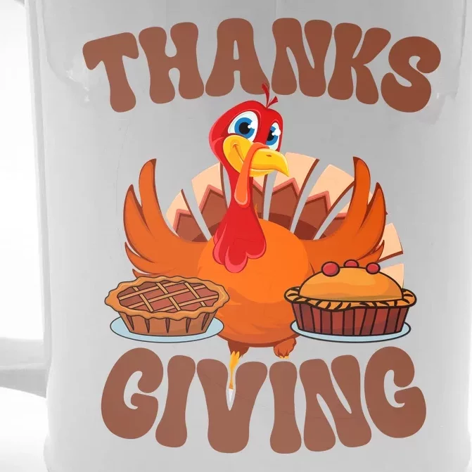 Thanksgiving Turkey Festive Holiday Front & Back Beer Stein