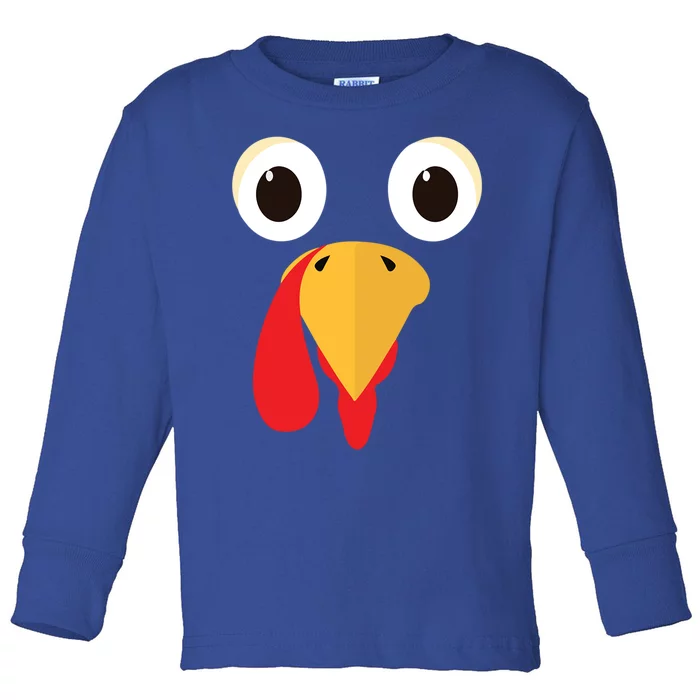 Thanksgiving Turkey Face Matching Family Costume Cute Great Gift Toddler Long Sleeve Shirt