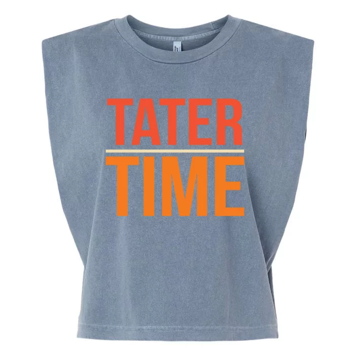 Tater Time Fun Turkey Thanksgiving Family Graphic Gift Garment-Dyed Women's Muscle Tee