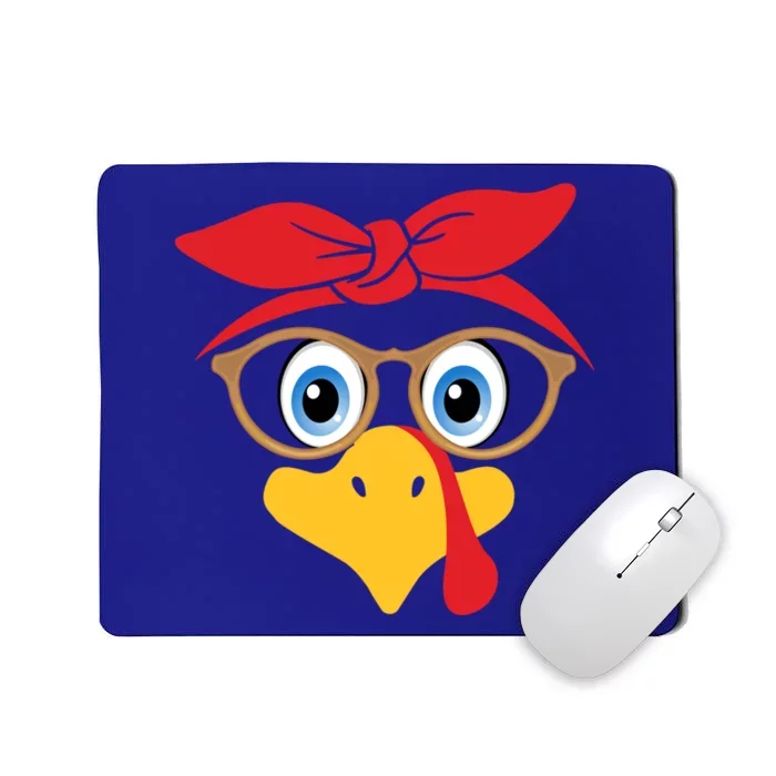 Thanksgiving Turkey Face Gift Tan Glasses Gift Mousepad