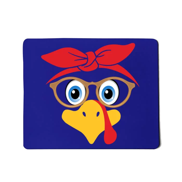 Thanksgiving Turkey Face Gift Tan Glasses Gift Mousepad