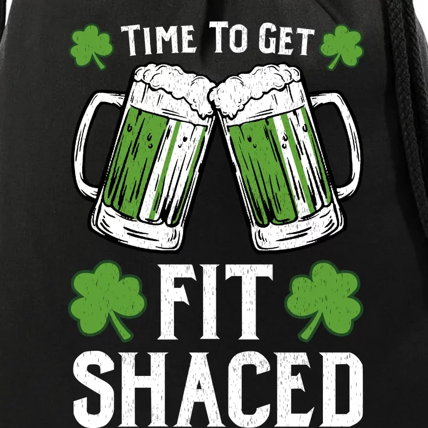 Time To Get Fit Shaced St Patrick’S Day Drawstring Bag