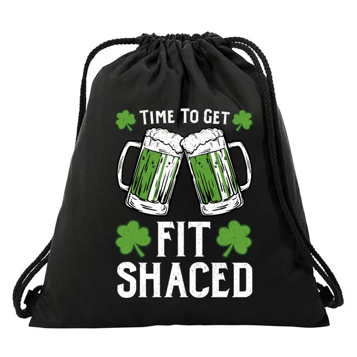 Time To Get Fit Shaced St Patrick’S Day Drawstring Bag